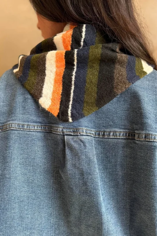 Jonti Stripe Knit Neckerchief Scarf 5